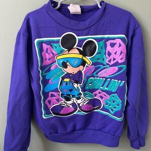 Purple Graphic Sweatshirt with Cartoon Design